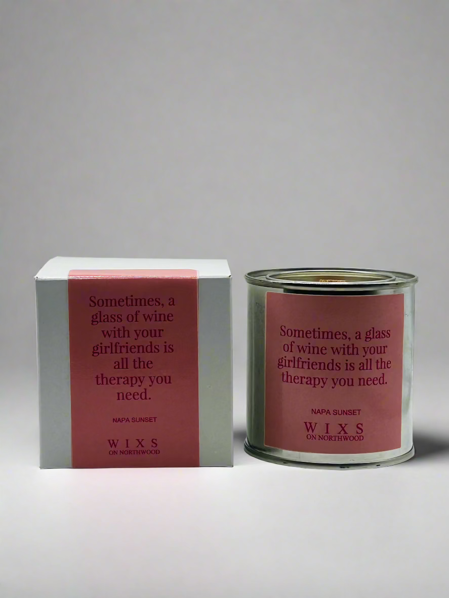 Sometimes a glass of wine with your girlfriends is all the therapy you need candle
